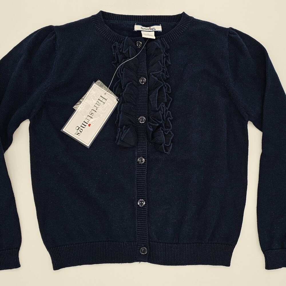 Hartstrings Girl's Cardigan Sweater Navy Size 5